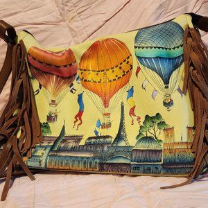 Anna Anuschka Hot Air Balloons Over Paris Bag